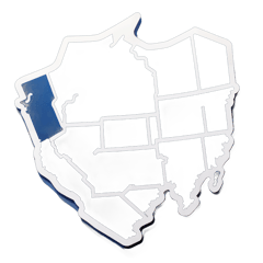 Blue image of the United States with state border lines sticker on T-Shirt