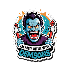 simple and funny t-shirt design with this writing on it: "I'm Negotiating with My Demons... They Want a Raise! sticker on T-Shirt