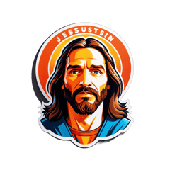 надпись Jesus Team в виде креста на груди, оранжевая футболка sticker on T-Shirt