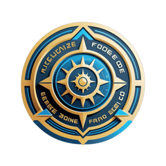 featuring a futuristic logo for 'Free Zone 2040', with a clean circular emblem, subtle lines representing global trade and movement, modern and elegant typography, simple geometric design, monochrome color with a hint of gold or blue, balanced and centered composition, corporate and futuristic style, vector, high resolution, print-ready, transparent background, no mockup sticker on T-Shirt