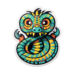 Aztec snake sticker on T-Shirt