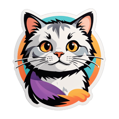 Cat sticker on T-Shirt