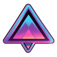 trikemical logo synthwave triangle inverted  sticker on T-Shirt