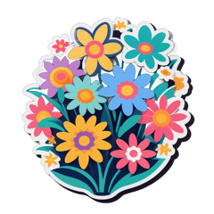 flowers sticker on T-Shirt