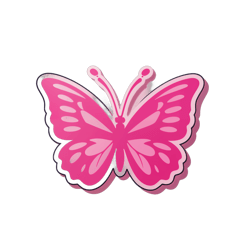 many pink butterfly sticker on T-Shirt