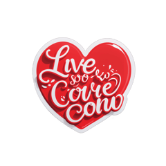 I live so I love in cursive font with a red heart at the end sticker on T-Shirt