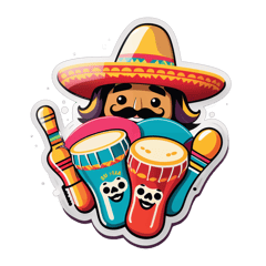 Unas maracas, un sombrero de paja, unos bongos y la frase " SON TIMBA PAL BAILADOR" sticker on T-Shirt