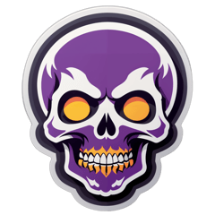 Skull sticker on T-Shirt