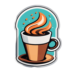 coffe sticker on T-Shirt
