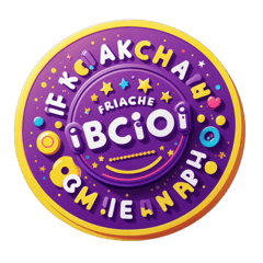 A vibrant circular logo features the text "BETACHEN KIDS" prominently displayed in bold, purple letters against a bright yellow background. Encircled by a dotted line, the design creates a playful and inviting vibe, ideal for a children's brand. At the bottom of the logo, a small gift icon adds a whimsical touch, suggesting themes of fun, creativity, or celebration. The background is a cheerful shade of purple, enhancing the overall lively and engaging aesthetic of the logo. sticker on T-Shirt